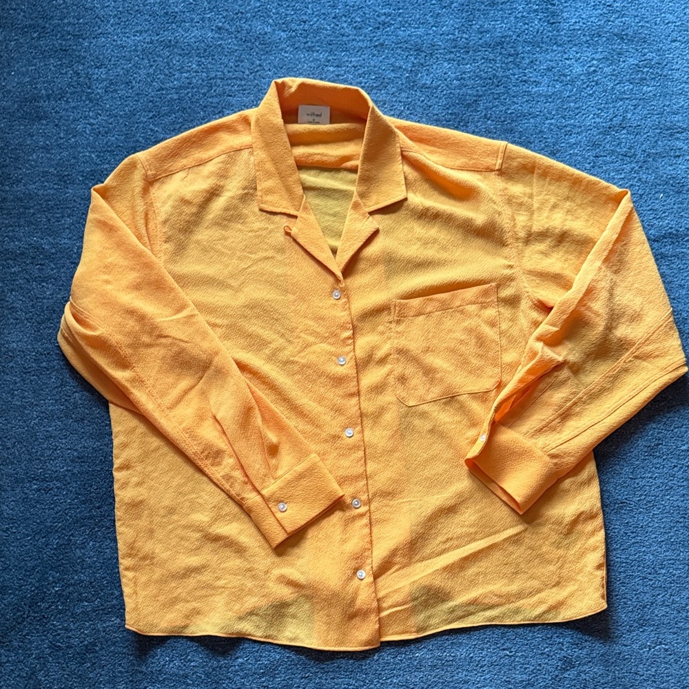 Wilfred Vibrant Orange Casual Button-Down Shirt